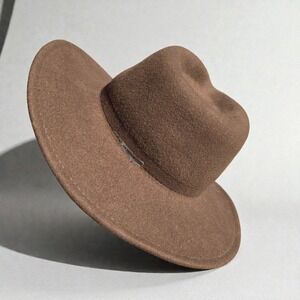 VTG Scala Classico Outback Hat 7 1/8 M‎ Brown Wool Felt Wide Brim Fedora Western